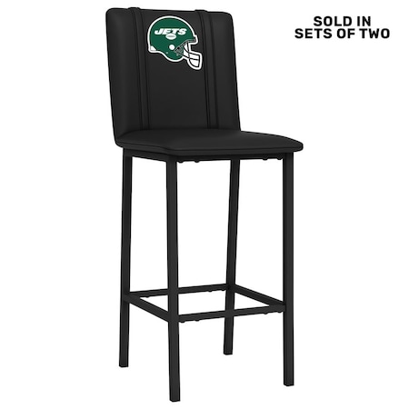 Dreamseat Bar Stool 500 with New York Jets Helmet Logo, 2PK XZ500BSDBLK-PSNFL21017A